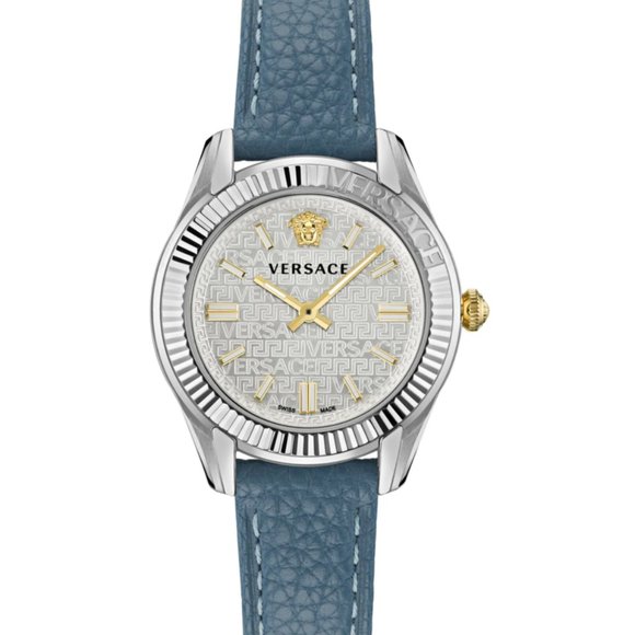 New Versace Men's 35mm Silver Dial Watch